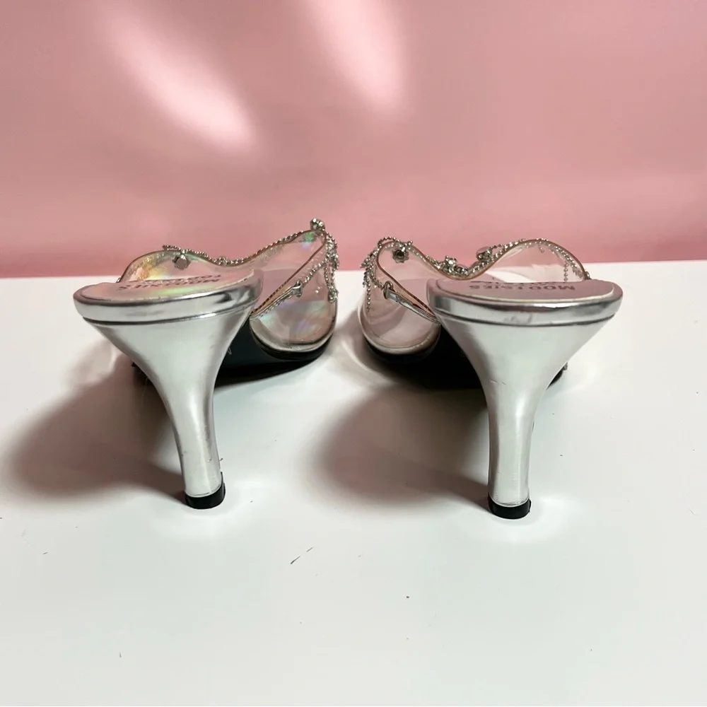 Vintage 90s Y2K 2000s holographic bling platform heels